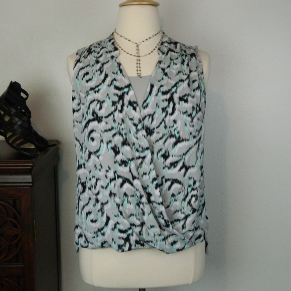 Alfani Tops - Alfani Sleeveless Faux Wrap, Faux Front Tuck, 14